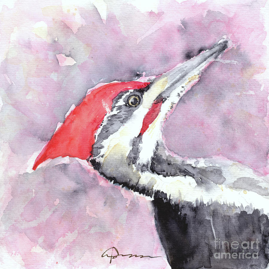 Pileated Woodpecker II Painting by Claudia Hafner