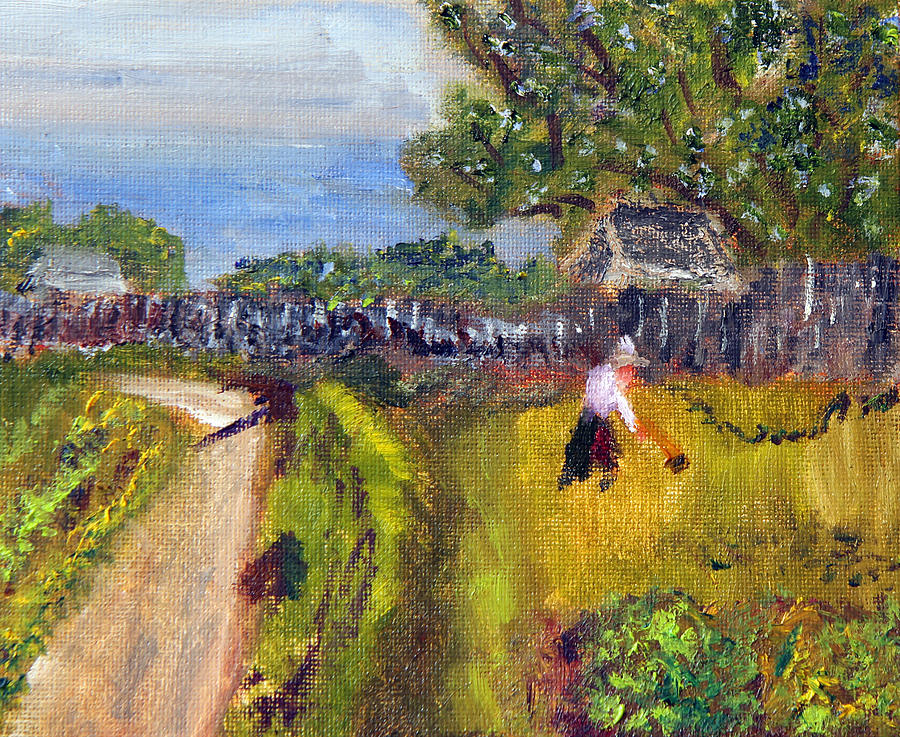 Pilgrim Woman At Plimoth Plantation Painting By Michael Helfen Fine   Pilgrim Woman At Plimoth Plantation Michael Helfen 