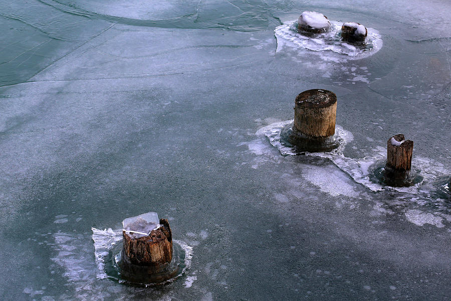 Pilings in Ice 2017 8 Photograph by Mary Bedy