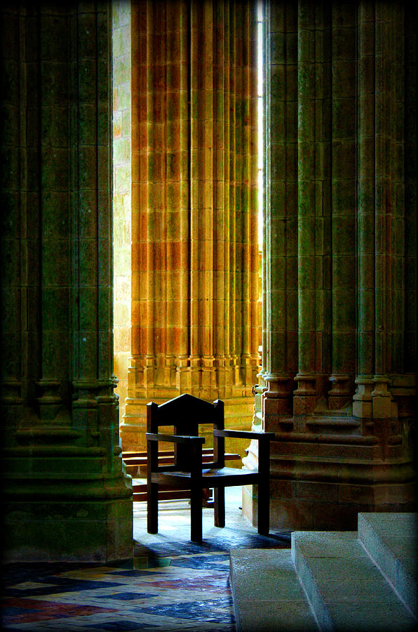 Pillars and Chair at Mont St Michel Photograph by Susie Weaver
