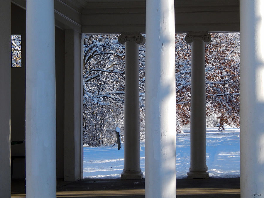 Pillars And Snow Photograph by Phil Perkins