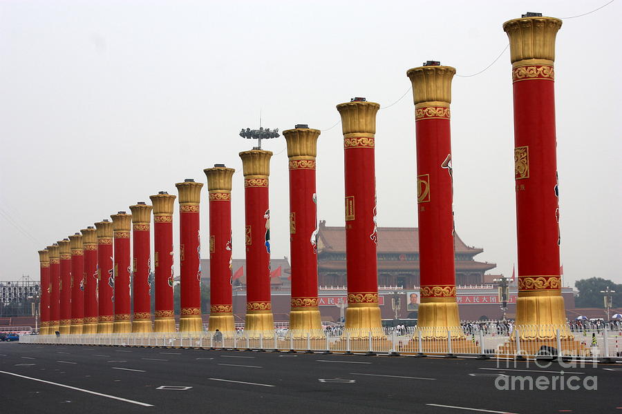 Pillars Photograph - Pillars at Tiananmen Square by Carol Groenen