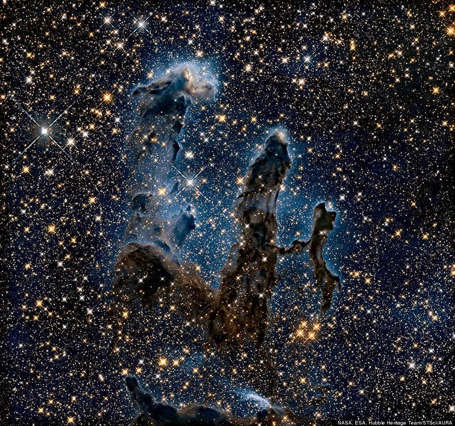 Pillars of Creation in infra red Painting by Celestial Images