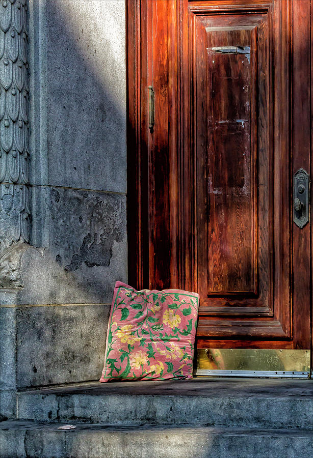 Pillow in Doorway of Church Photograph by Robert Ullmann
