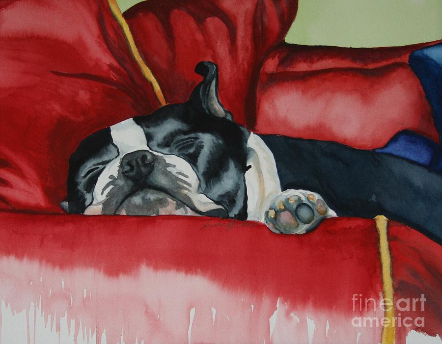 Pillow Pup Painting by Susan Herber