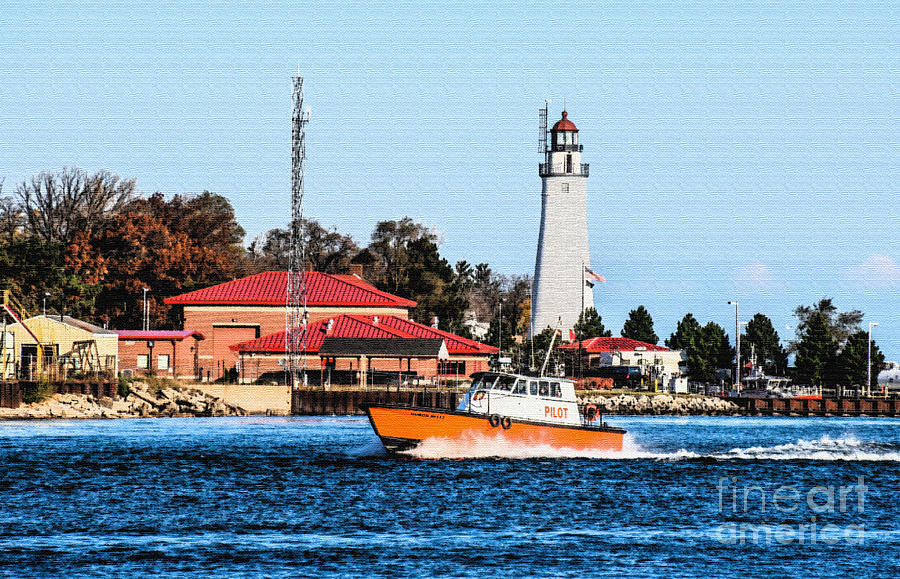 Pilot Boat and Fort Gratiot Lighthouse Photograph by Grace Grogan