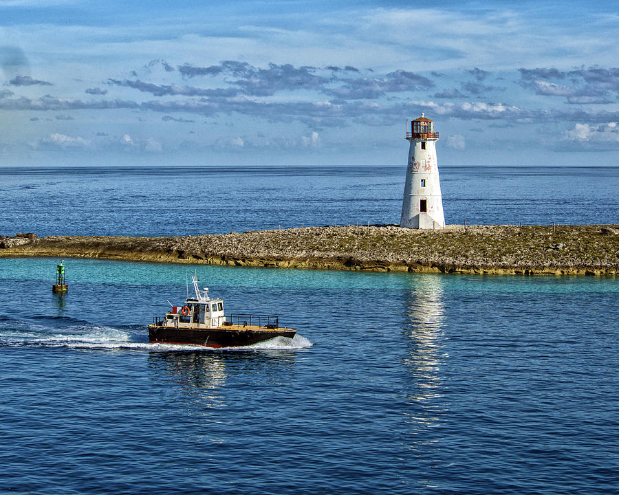Pilot Boat at Nassau Light Photograph by Bill Swartwout