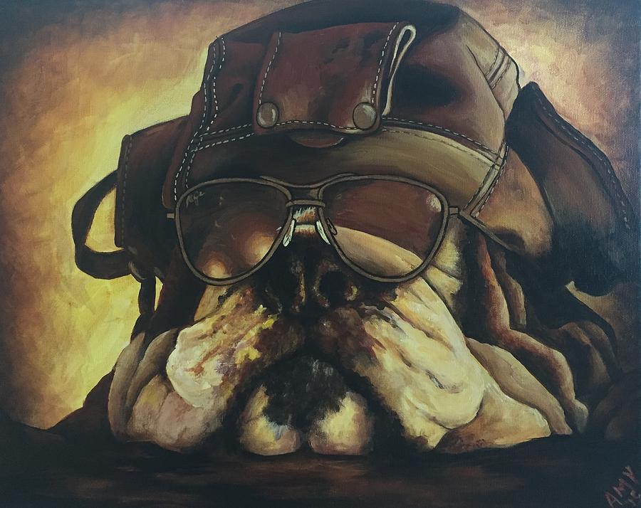 Pilot Puppy Painting by Amy Thompson - Fine Art America