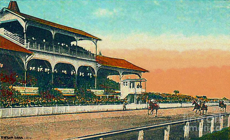 Pimlico Racetrack Grandstand In Baltimore Md In 1917 Painting by Dwight ...