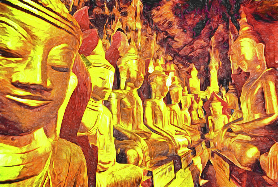 Pindaya Buddhas Digital Art by Dennis Cox Photo Explorer