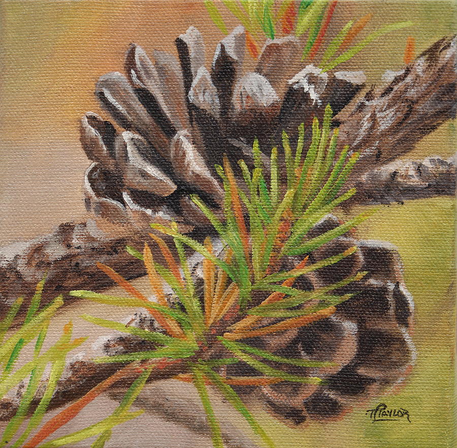 Pine Cones Painting by Tammy Taylor