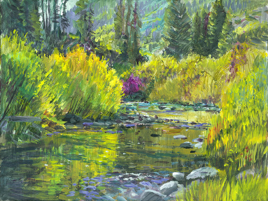 Pine Creek Plein-air Painting by Steve Spencer