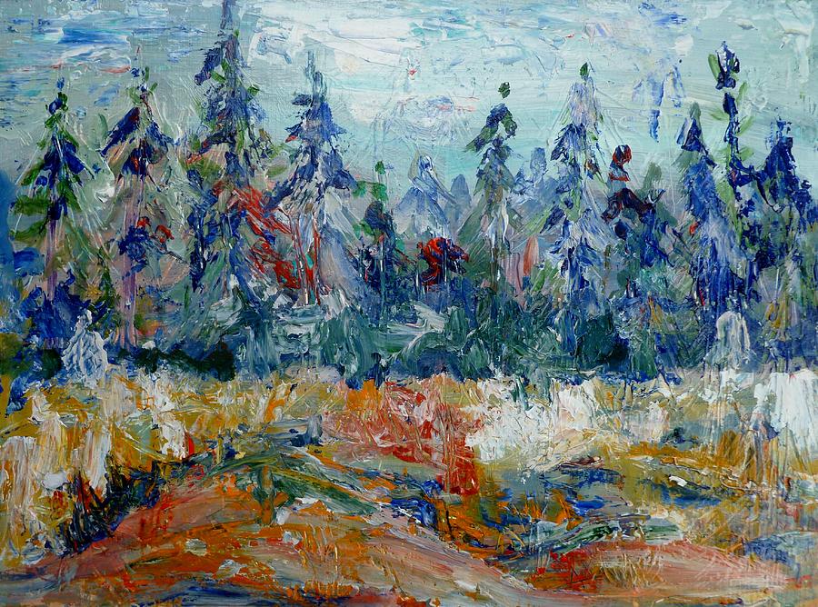 Pine forest Painting by Saga Sabin