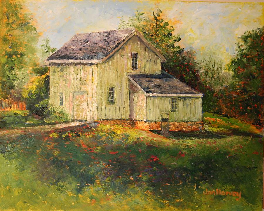 Landscape Painting - Pine Hill Barn by Jan Harvey