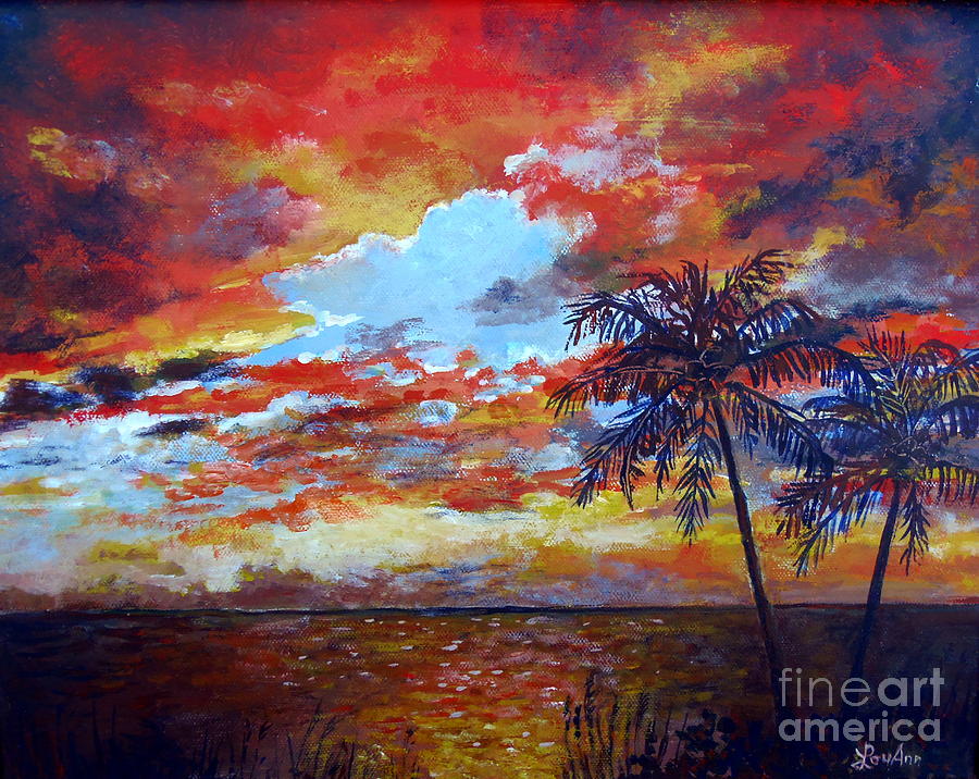 Pine Island Sunset Painting by Lou Ann Bagnall