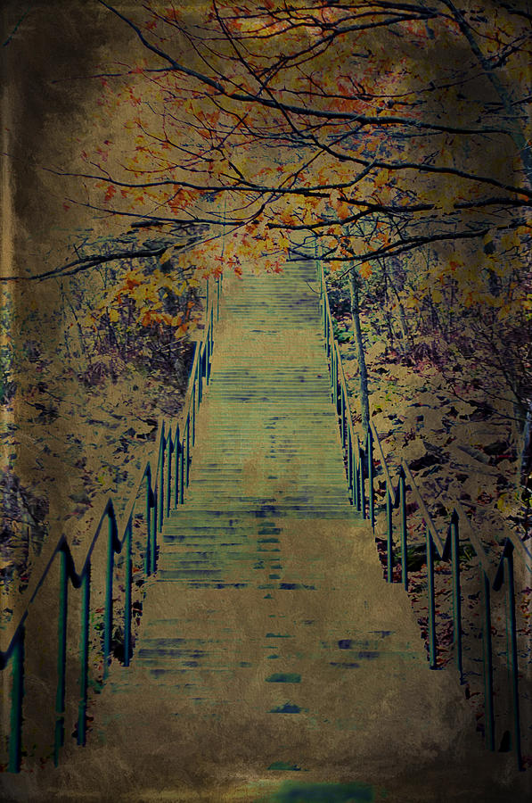 Fall Photograph - Pine Mountain Steps Iron Mountain Michigan Fall Art by Christina VanGinkel