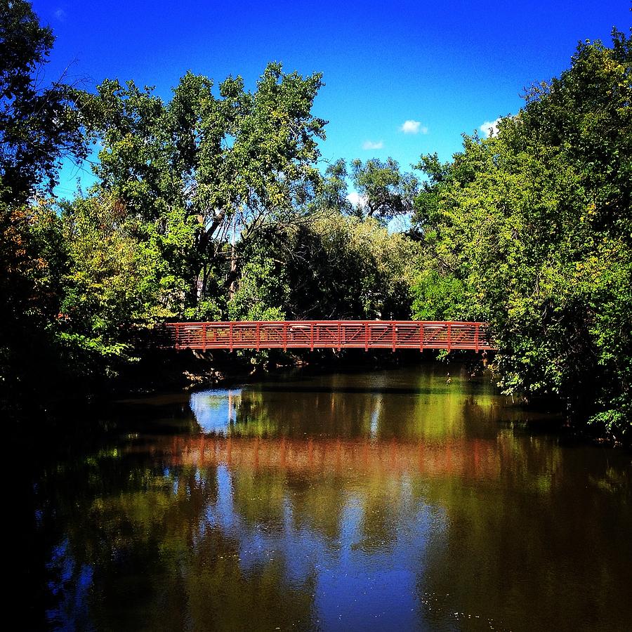 Pine River Foot Bridge from Superior in Summer Photograph by Chris Brown