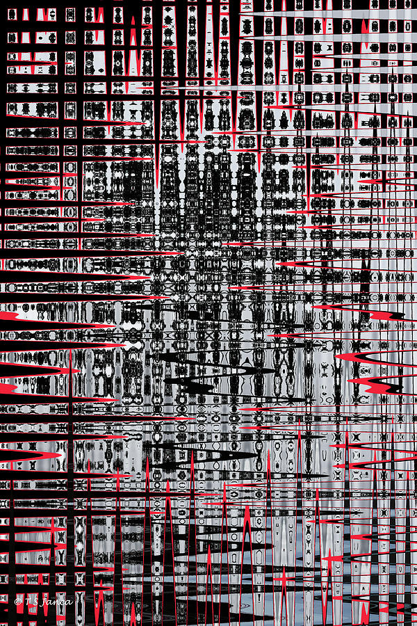 Pine Tree B/W Abstract Digital Art by Tom Janca