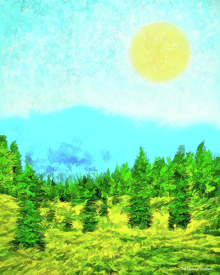 Pine Tree Mountain Blue - Shasta California Digital Art by Joel Bruce Wallach