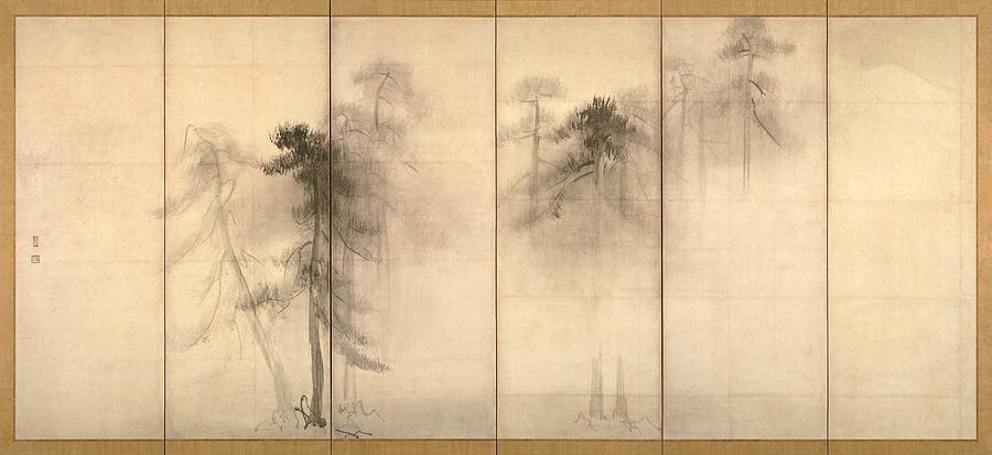 Pine Trees Drawing by Hasegawa Tohaku