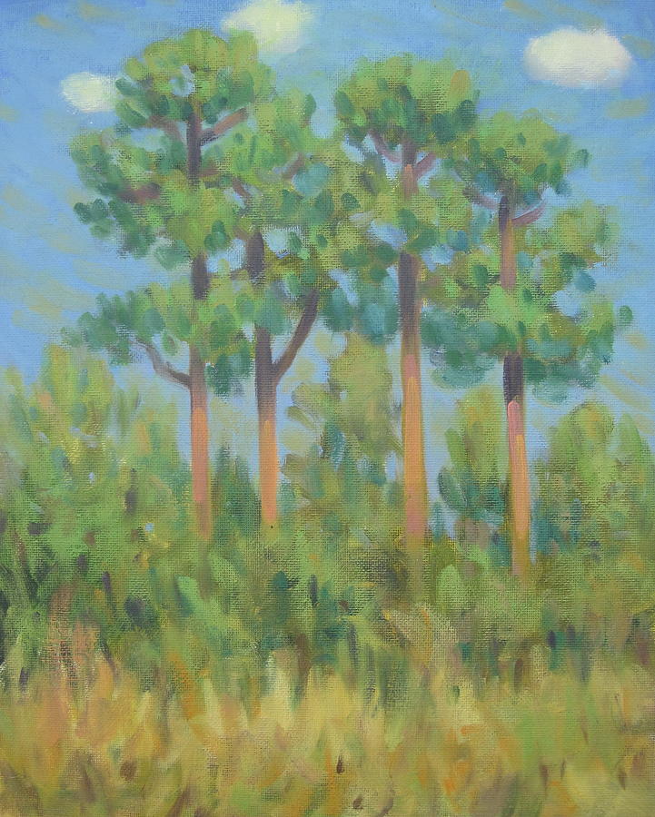 Pine Trees Painting - Pine Trees in Meyer Park by Texas Tim Webb