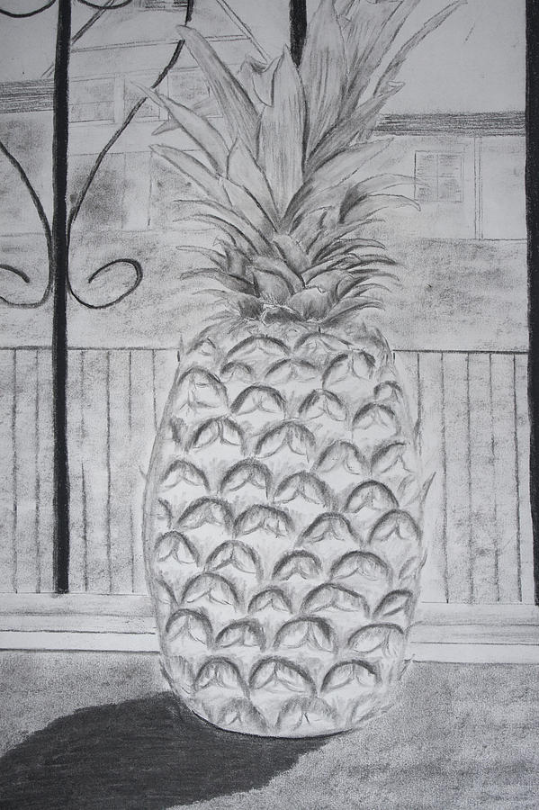Pineapple in window Pastel by Martin Valeriano