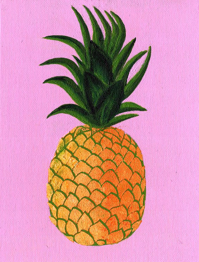 Pineapple Painting - Pineapple on Pink by Janremi B