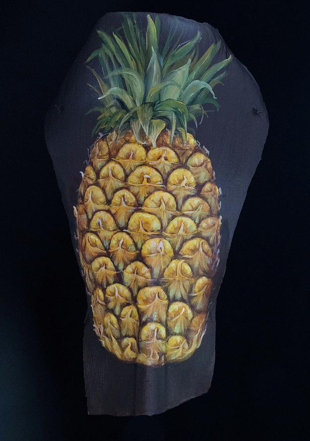 Pineapple Palm Painting by Nancy Lauby
