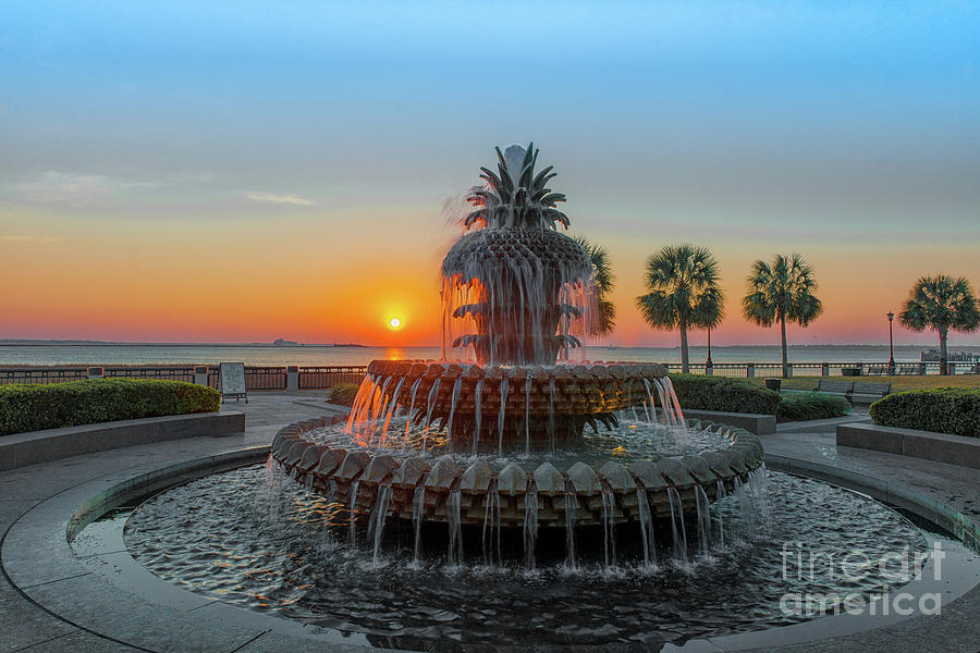 Pineapple Sunrise over Charleston South Carolina  Photograph by Dale Powell