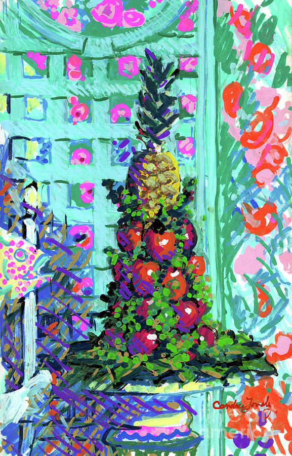 Pineapple Tree Painting by Candace Lovely