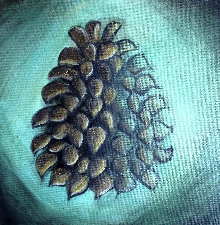 Pinecone Knows Painting by Anna Elkins