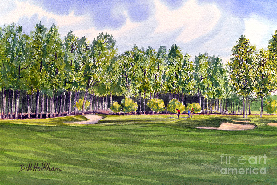 Golf Painting - Pinehurst Golf Course 17TH Hole by Bill Holkham