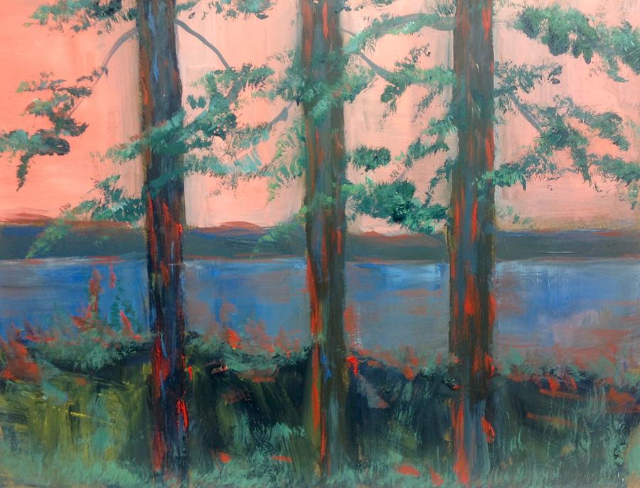 Pines at Dusk Painting by Desmond Raymond