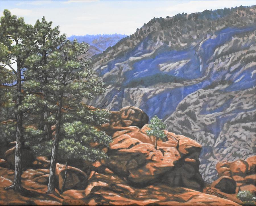 Pines By Royal Gorge Painting by Doreen Vroman | Fine Art America