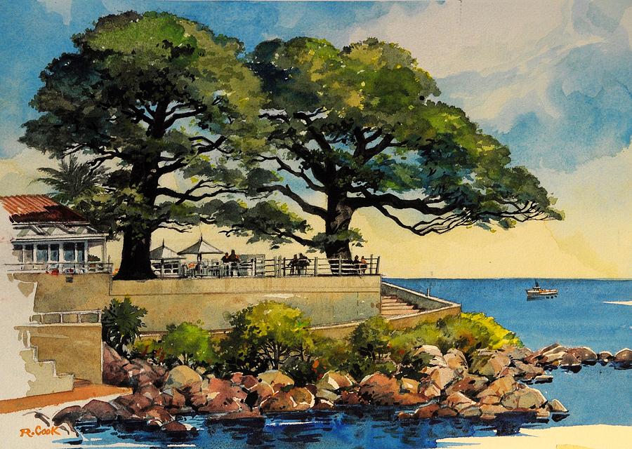 Pines of Calella Painting by Robert W Cook 