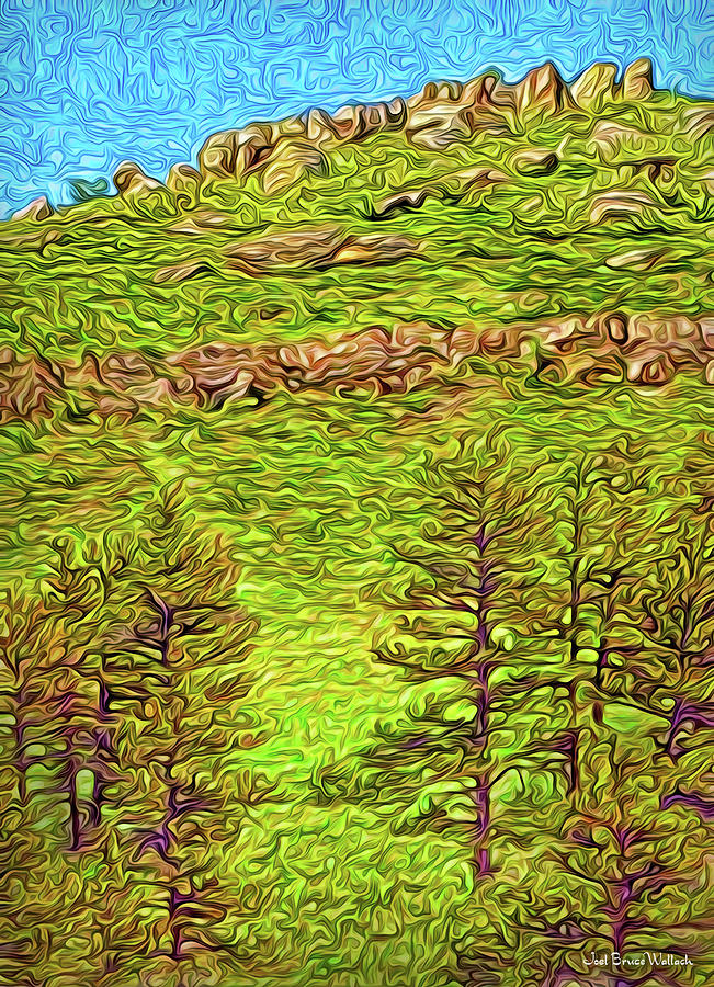 Pines With Ancient Stones Digital Art by Joel Bruce Wallach