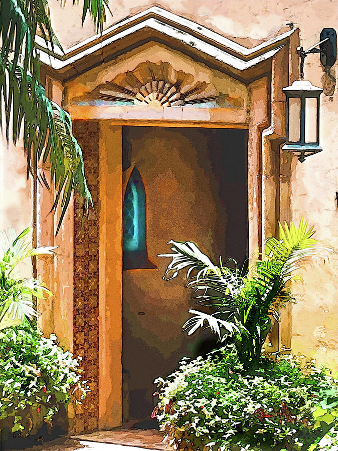 Pinewood Estate Entrance in Watercolor Photograph by Susan Molnar