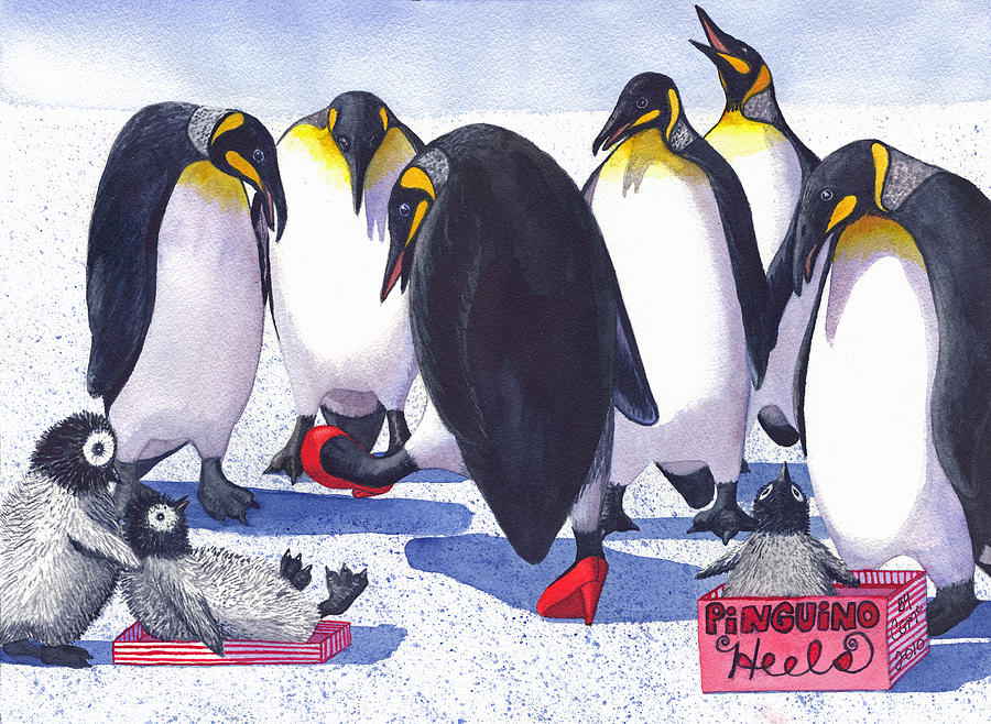 Pinguino Heels Painting by Catherine G McElroy