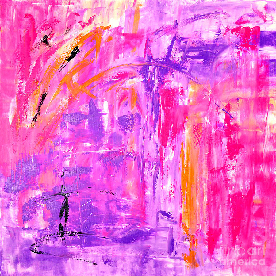 Abstract Painting - Pink Abstract by Edit Voros