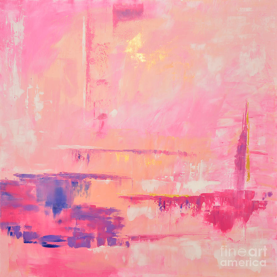 Pink Abstract Painting Painting by Edit Voros