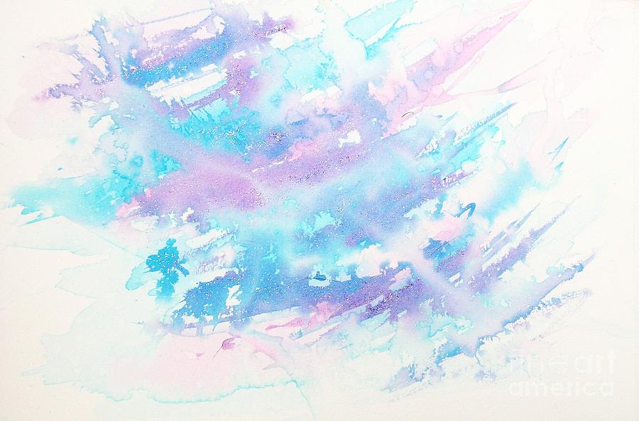 Pink And Blue Abstract Painting by Carrie L Lewis