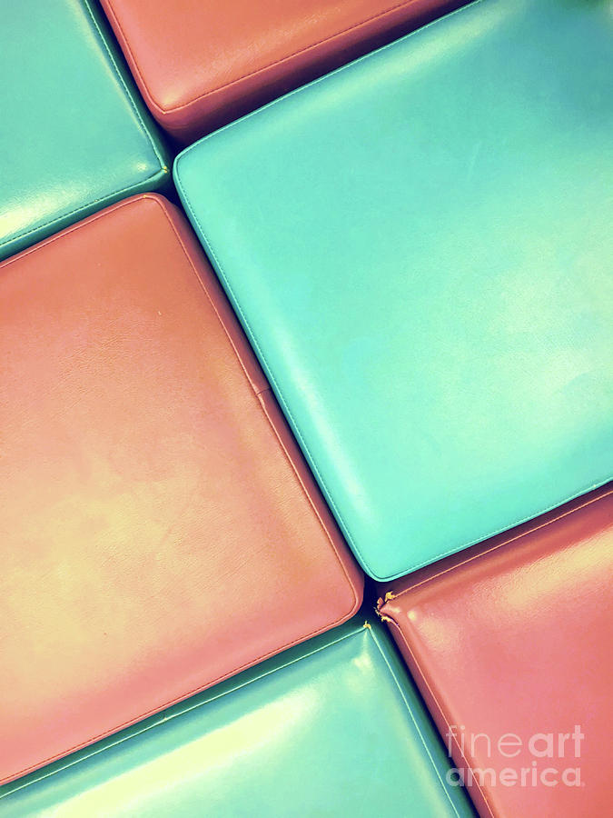 Abstract Photograph - Pink and blue leather by Tom Gowanlock