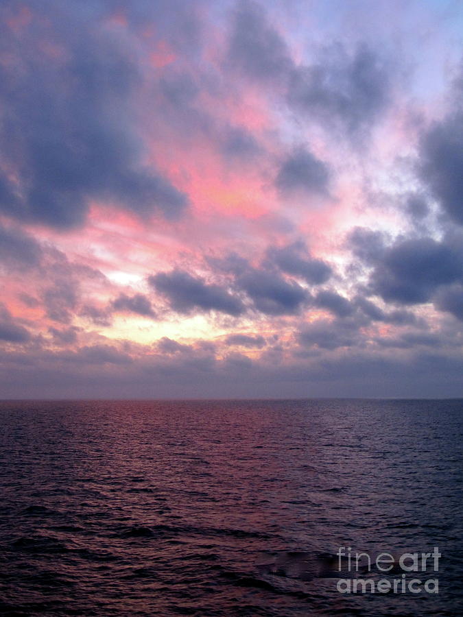 Pink and Blue Sunset in the Black Sea Photograph by Phyllis Kaltenbach