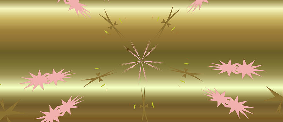 Paper Digital Art - Pink and Gold by Cathy Harper