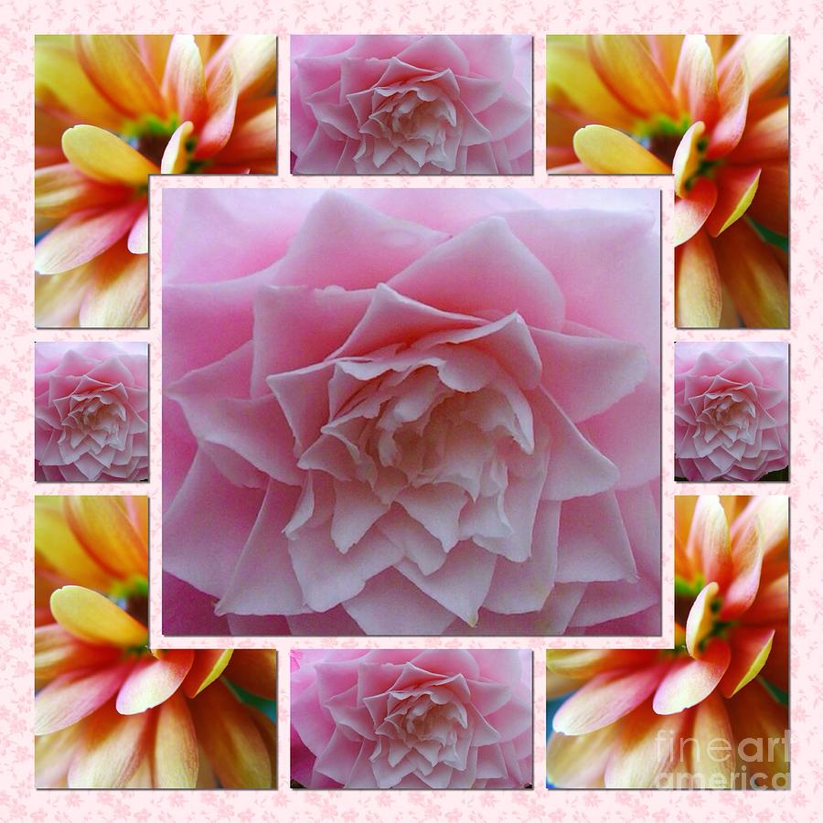 Pink and Gold Floral Shape 2 Photograph by Joan-Violet Stretch
