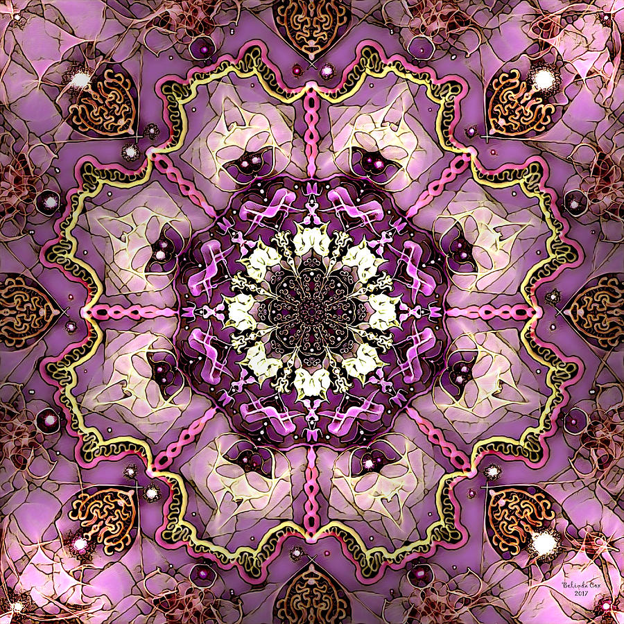 Pink and Gold Marble Tile Digital Art by Artful Oasis
