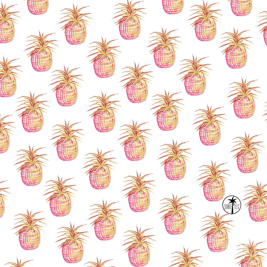 Pink And Gold Pineapple Pattern Design From The Sunnie Tees Collection ...