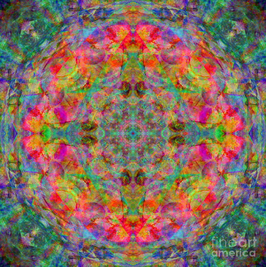 Pink and Green Yantra Digital Art by Susan Bloom - Fine Art America