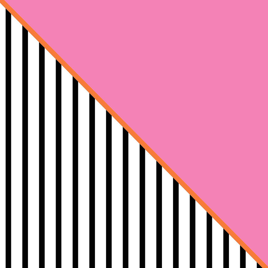 Pink And Orange And Black Geometric Digital Art