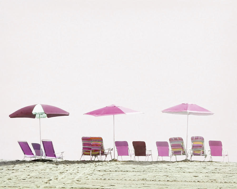 Pink and Plum Beach Chairs Photograph by Brooke T Ryan